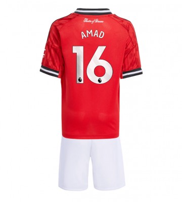 Manchester United Amad Diallo #16 Replika Babytøj Hjemmebanesæt Børn 2025-26 Kortærmet (+ Korte bukser)